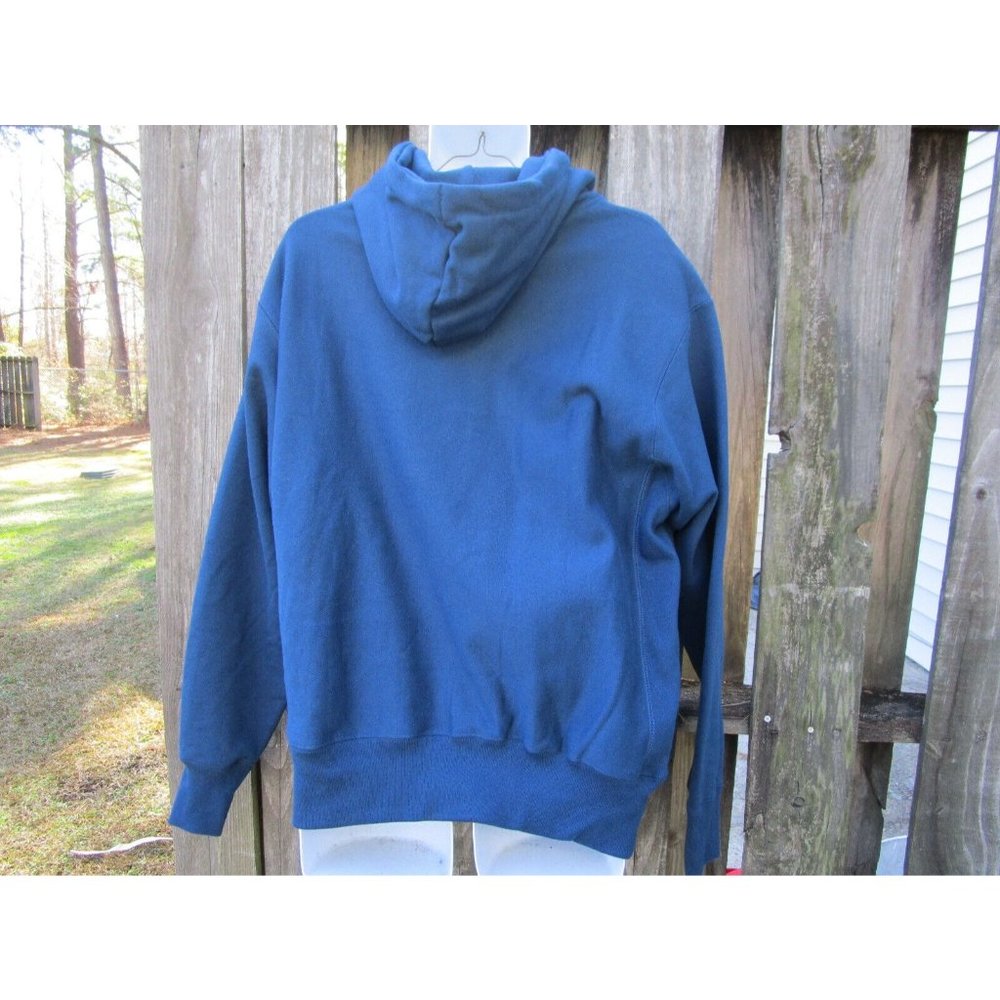 Champion Men's Reverse Weave Hoodie Logo Size L Blue Heavyweight NEW Unisex - Picture 3 of 7